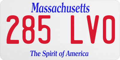 MA license plate 285LV0