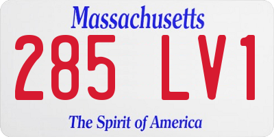 MA license plate 285LV1