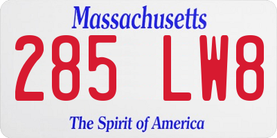 MA license plate 285LW8