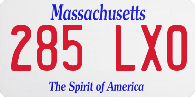 MA license plate 285LX0