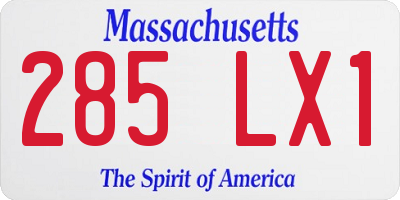 MA license plate 285LX1