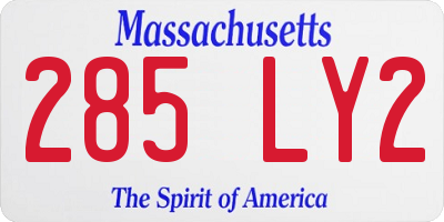 MA license plate 285LY2
