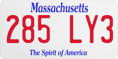 MA license plate 285LY3