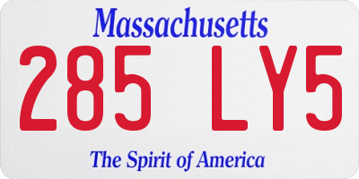 MA license plate 285LY5