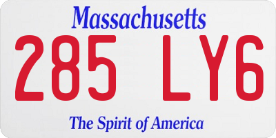 MA license plate 285LY6