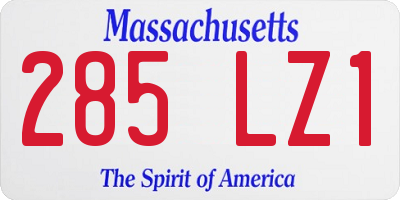 MA license plate 285LZ1