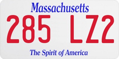 MA license plate 285LZ2