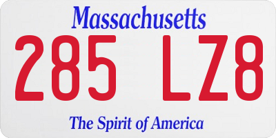 MA license plate 285LZ8