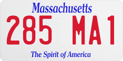 MA license plate 285MA1