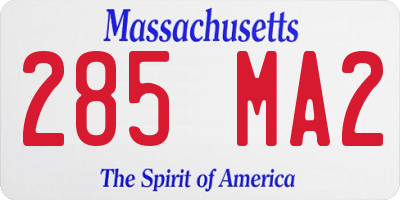 MA license plate 285MA2