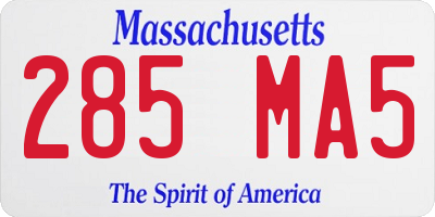 MA license plate 285MA5
