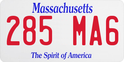 MA license plate 285MA6