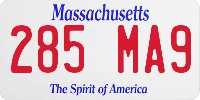MA license plate 285MA9
