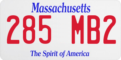 MA license plate 285MB2
