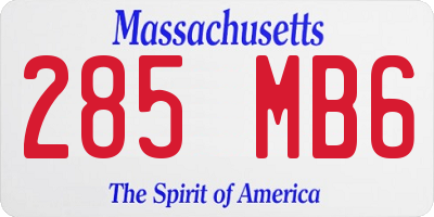 MA license plate 285MB6