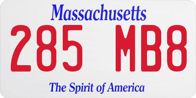 MA license plate 285MB8