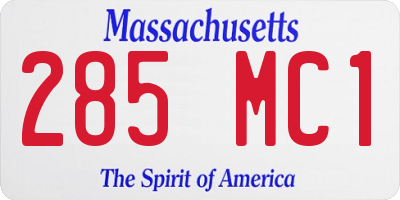 MA license plate 285MC1