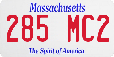 MA license plate 285MC2