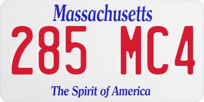 MA license plate 285MC4