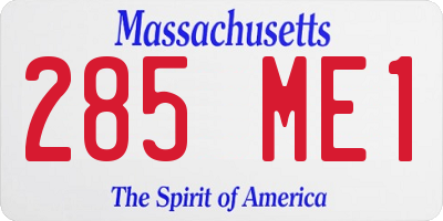 MA license plate 285ME1