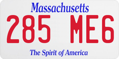 MA license plate 285ME6