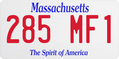 MA license plate 285MF1