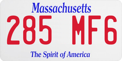 MA license plate 285MF6