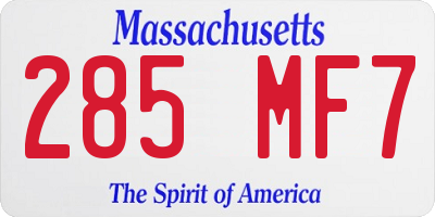 MA license plate 285MF7