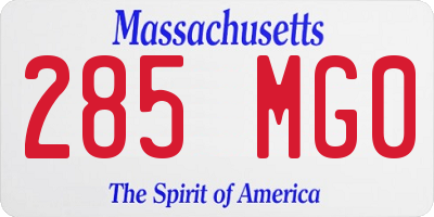 MA license plate 285MG0