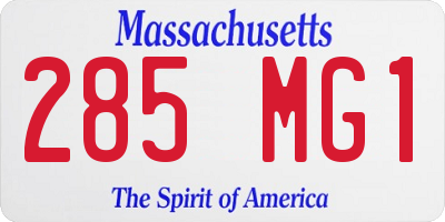 MA license plate 285MG1