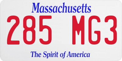 MA license plate 285MG3