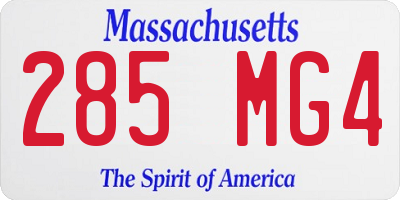MA license plate 285MG4