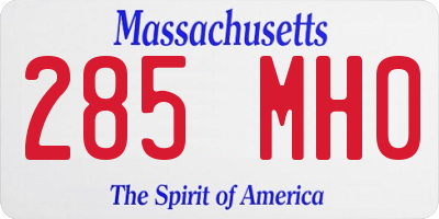 MA license plate 285MH0
