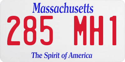 MA license plate 285MH1