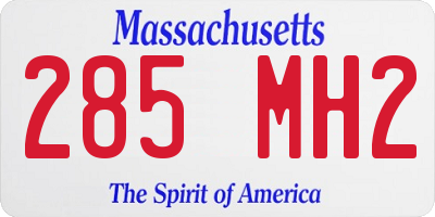MA license plate 285MH2