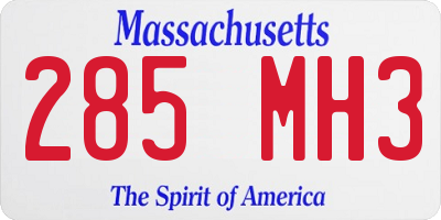 MA license plate 285MH3
