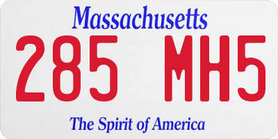 MA license plate 285MH5