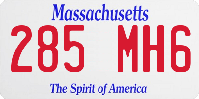 MA license plate 285MH6