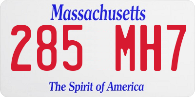 MA license plate 285MH7