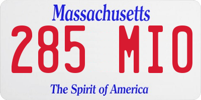 MA license plate 285MI0