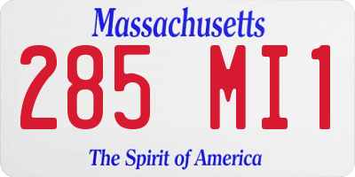 MA license plate 285MI1