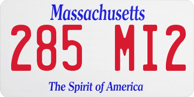 MA license plate 285MI2