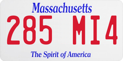 MA license plate 285MI4