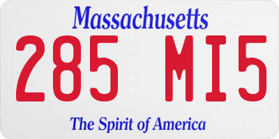 MA license plate 285MI5