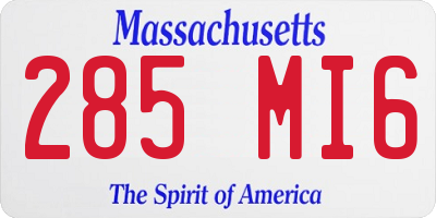 MA license plate 285MI6