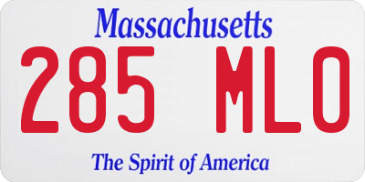 MA license plate 285ML0