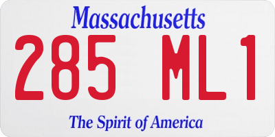 MA license plate 285ML1