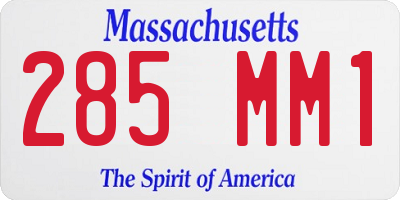 MA license plate 285MM1