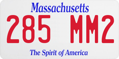 MA license plate 285MM2