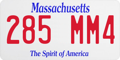 MA license plate 285MM4